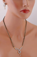 Goldpolish white diamond black beads mangalsutra-18