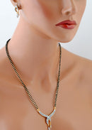 Goldpolish black beads diamond mangalsutra-20