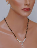 Goldpolish black and white mangalsutra-2144 12"