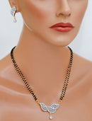 Goldpolish black and white mangalsutra-2152 12"