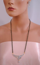 Goldpolish white diamond mangalsutra-2157