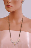 Goldpolish black and white mangalutra-2158