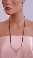 Goldpolish black and white mangalsutra-2164
