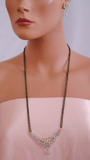 Goldpolish black and white mangalsutra-2165
