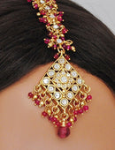 goldplated fusicha pink and white matha tikka