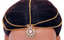 Goldpolish white head piece tikka-1233