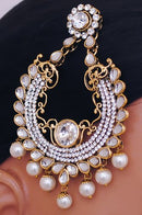 Goldpolish white jhumar-1238