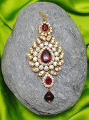 Goldpolish Mahroon and white kudan Jhumar-1261