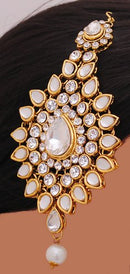 Goldpolish white kundan jhumar-1267
