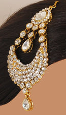 Goldpolish white kundan jhumar-1272