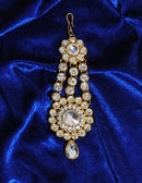 Goldpolish white kundan jhumar-1273