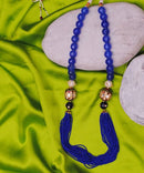 Goldpolish blue and white pearl chain-1002