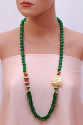 Golden and green pearl chain-1008