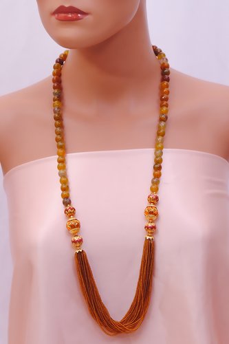 Brown and golden pearl chain-1009