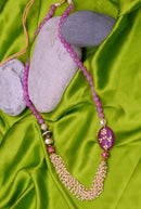 Goldpolish pink and white chain-1014