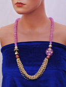 Goldpolish pink and white chain-1014