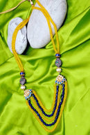 Beautiful yellow, blue chain-1028