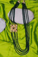 Deep emeral green and multicolour set-1082