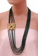 Deep emeral green and multicolour set-1082