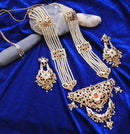 Goldpolish multicolour pearl set-1085