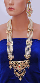 Goldpolish multicolour pearl set-1085