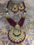 Goldpolish maroon green beautiful set-1097