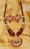 Goldpolish maroon green beautiful set-1097