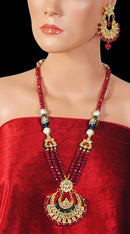 Goldpolish maroon green beautiful set-1097