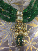 Beautiful emerald green golden set-1100