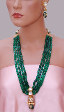 Beautiful emerald green golden set-1100