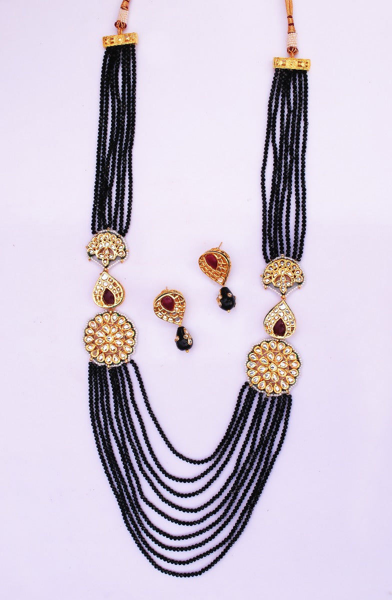 Goldpolish black and golden pearl set-1103