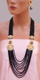 Goldpolish black and golden pearl set-1103