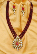 Goldpolish ruby red and white diamond set 1112