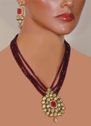 Goldpolish ruby red and white diamond set 1112