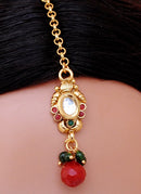 goldpolish maroon, green and white polki set-08