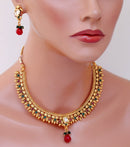 goldpolish maroon, green and white polki set-08