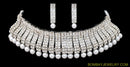 silverplated white diamond and pearl set