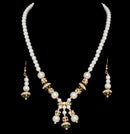 goldplated maroon, green and white pearl set