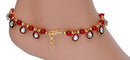 Goldpolish deep red and white anklet-101