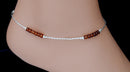 Silverpolish brown beads anklet-105