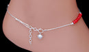 Silverpolish red beads anklet-120