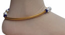Golden and blue anklet-1194