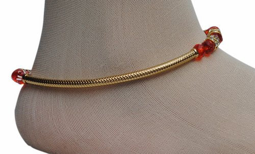 Red and golden bangle set-1197