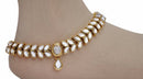 Golden and white anklet-1206