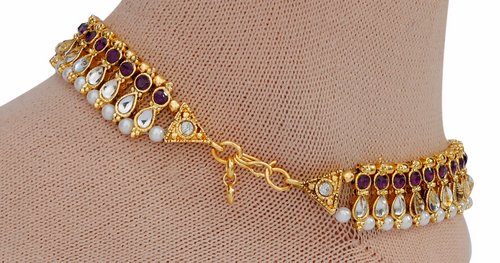 golden and purple anklet-1211