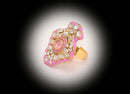 Stone Studded Pink Kundan Ring