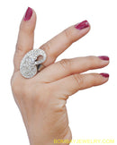 SILVERPLATED WHITE DIAMOND RING