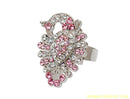 SILVERPLATED PINK AND WHITE DIAMOND RING