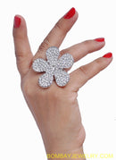 silverplated white diamond ring