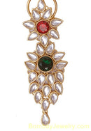 deep red, green and white saree key chain